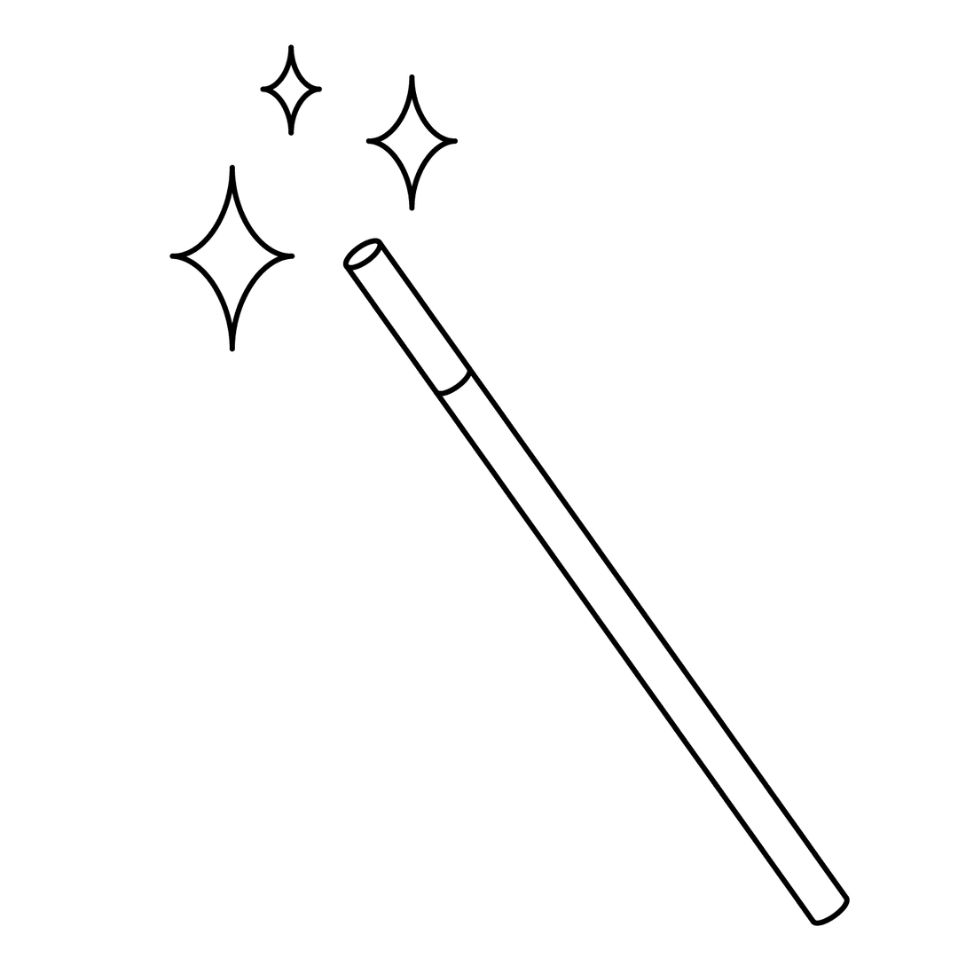 Magic Wand - easy line-art drawing idea for fantasy