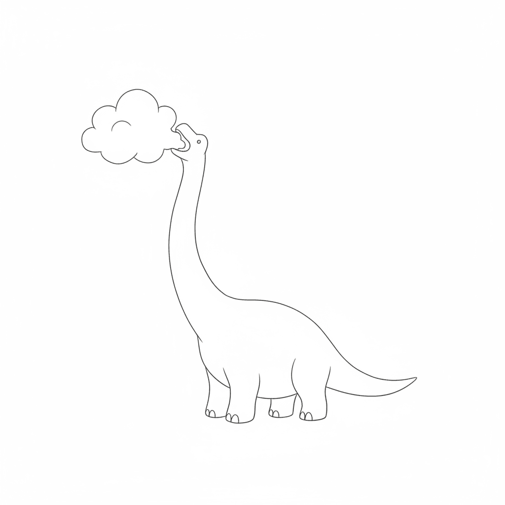 Bronto Eating Cloud - easy sketch drawing idea for nature