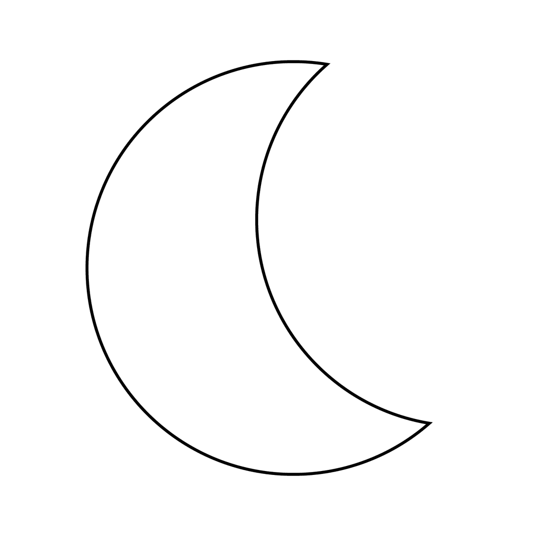 Moon - easy line-art drawing idea for nature