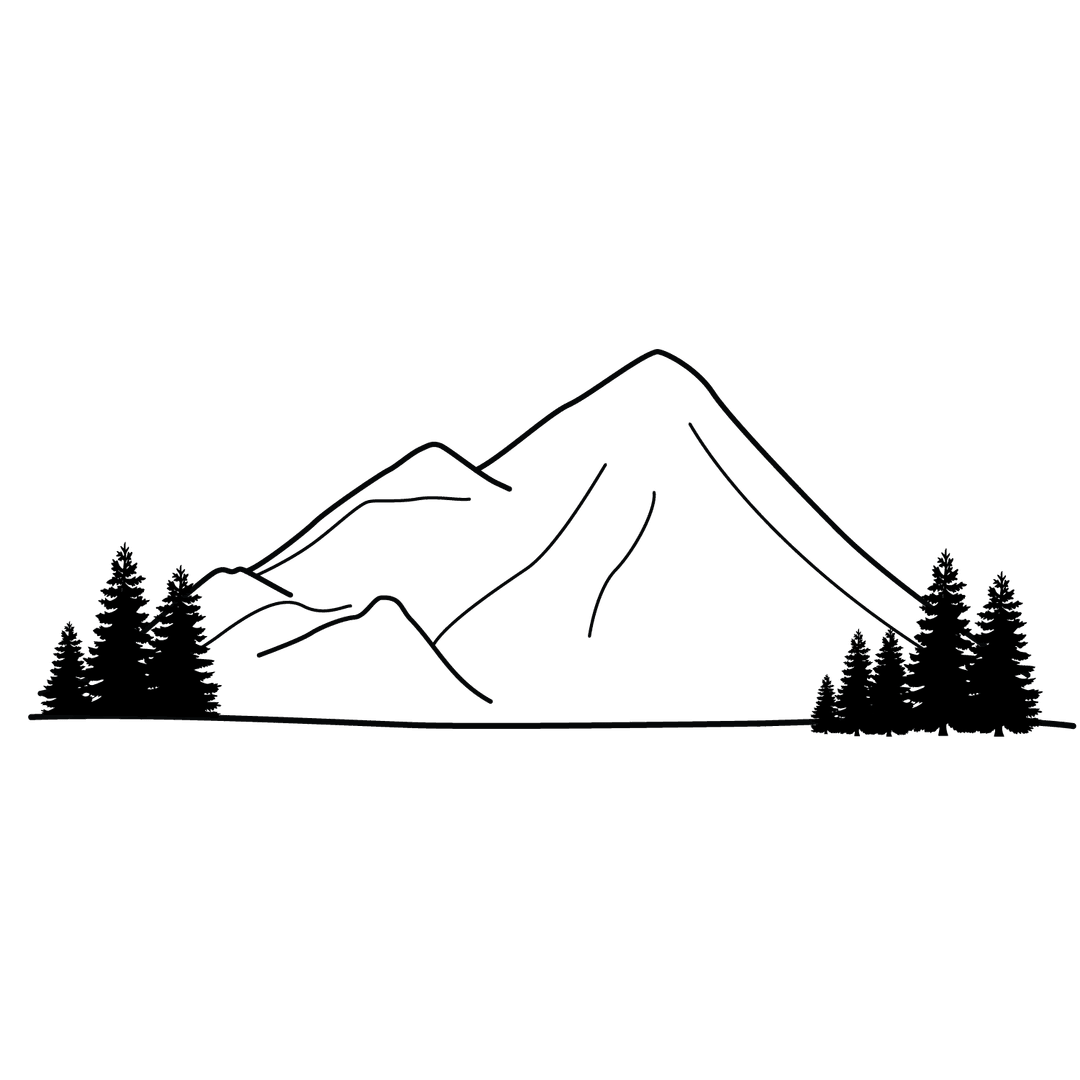 Mountain - medium line-art drawing idea for nature