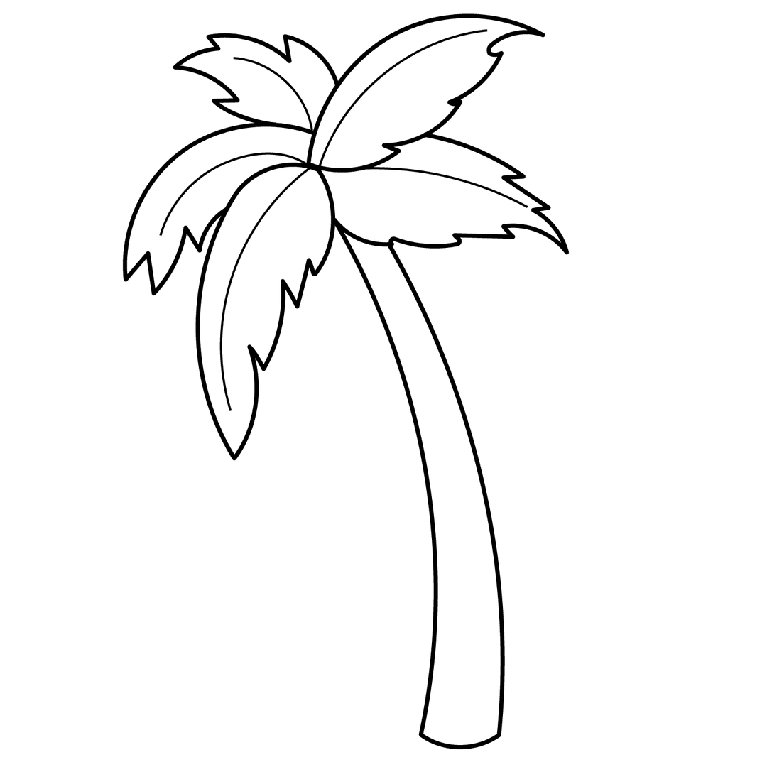 Palm Tree - easy line-art drawing idea for nature