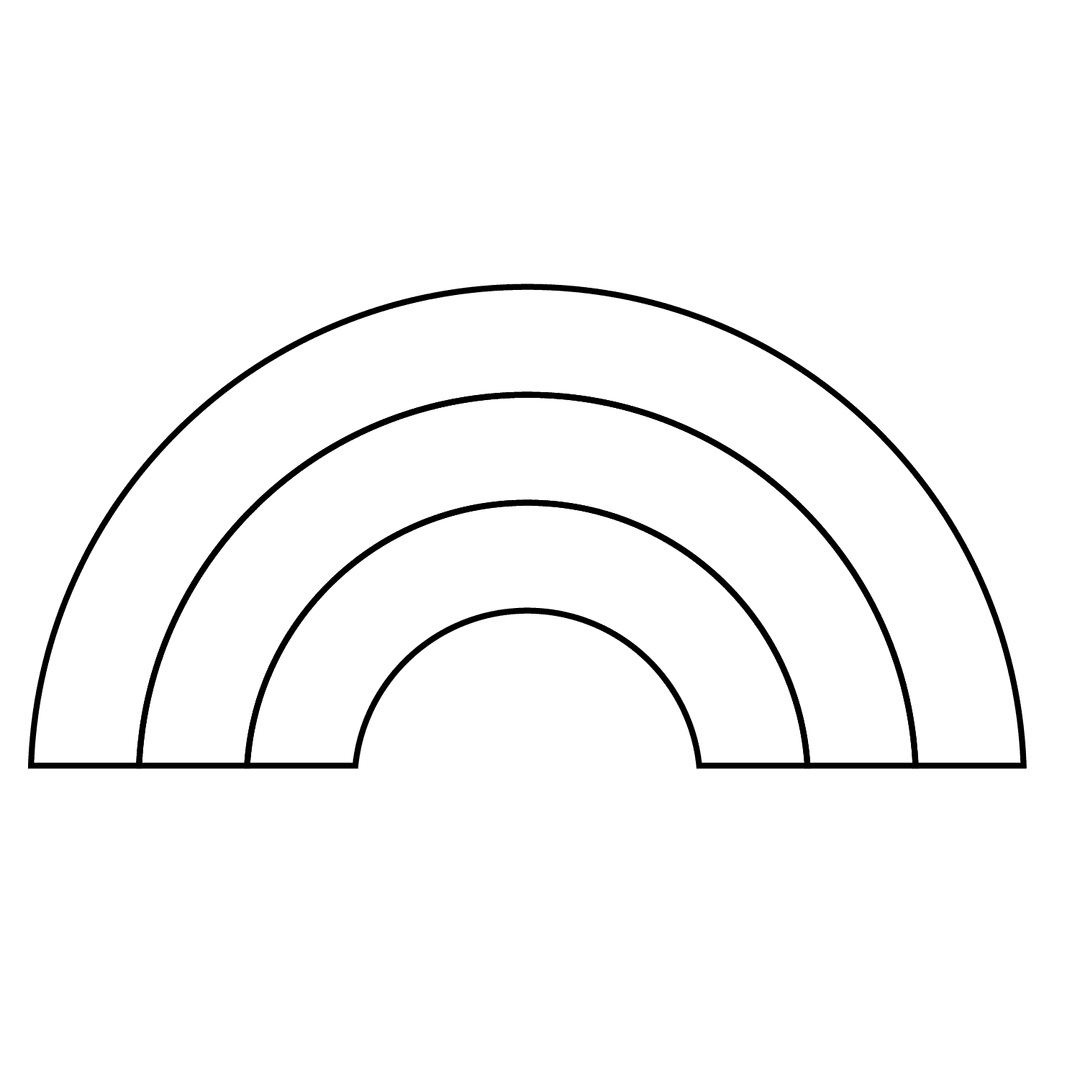 Rainbow - easy line-art drawing idea for nature