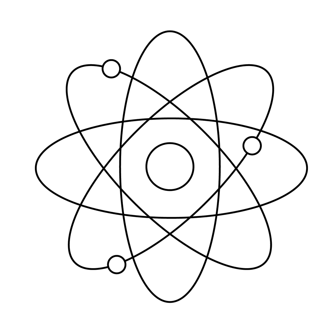 Atom Molecule - medium line-art drawing idea for objects