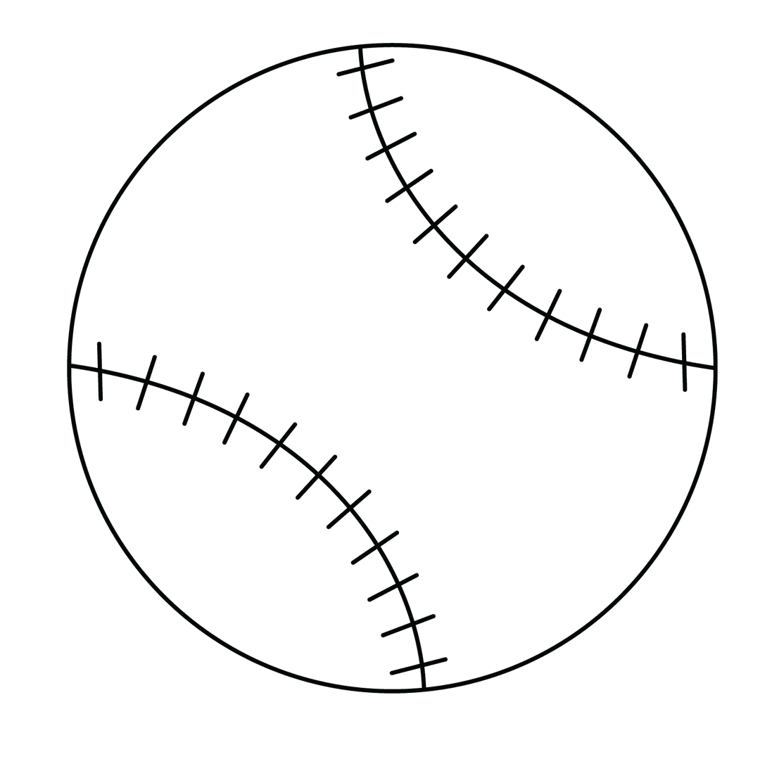 Baseball - easy line-art drawing idea for objects