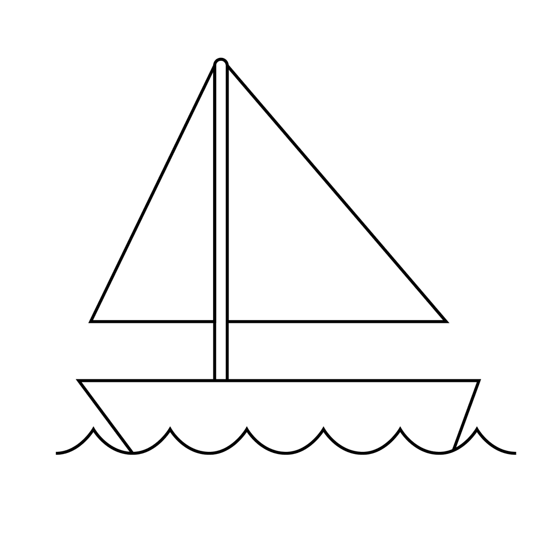 Boat - easy line-art drawing idea for objects