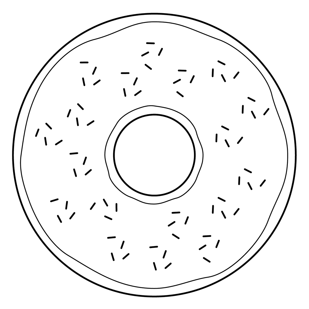 Donut - easy line-art drawing idea for objects