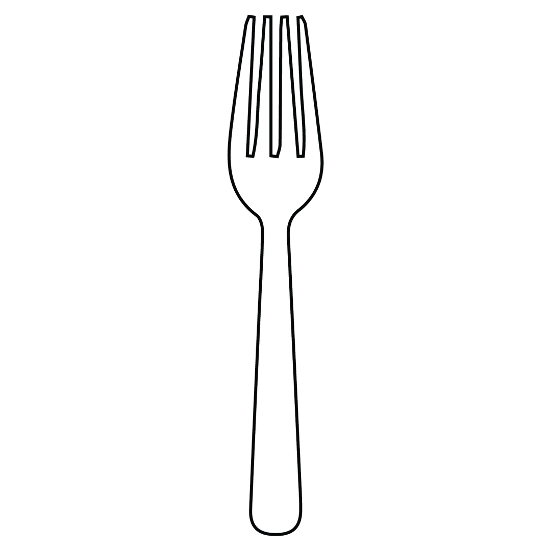 Fork - easy line-art drawing idea for objects
