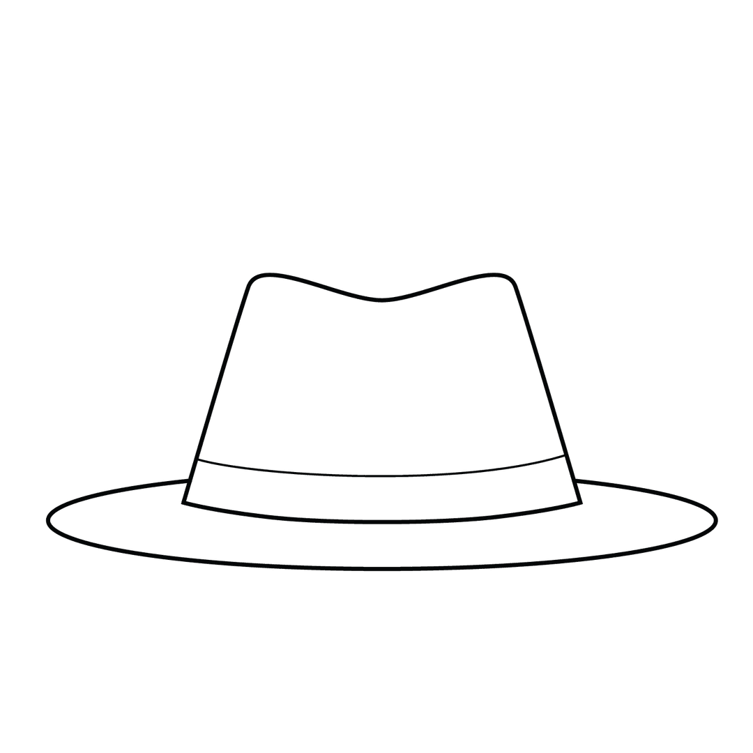 Hat - easy line-art drawing idea for objects