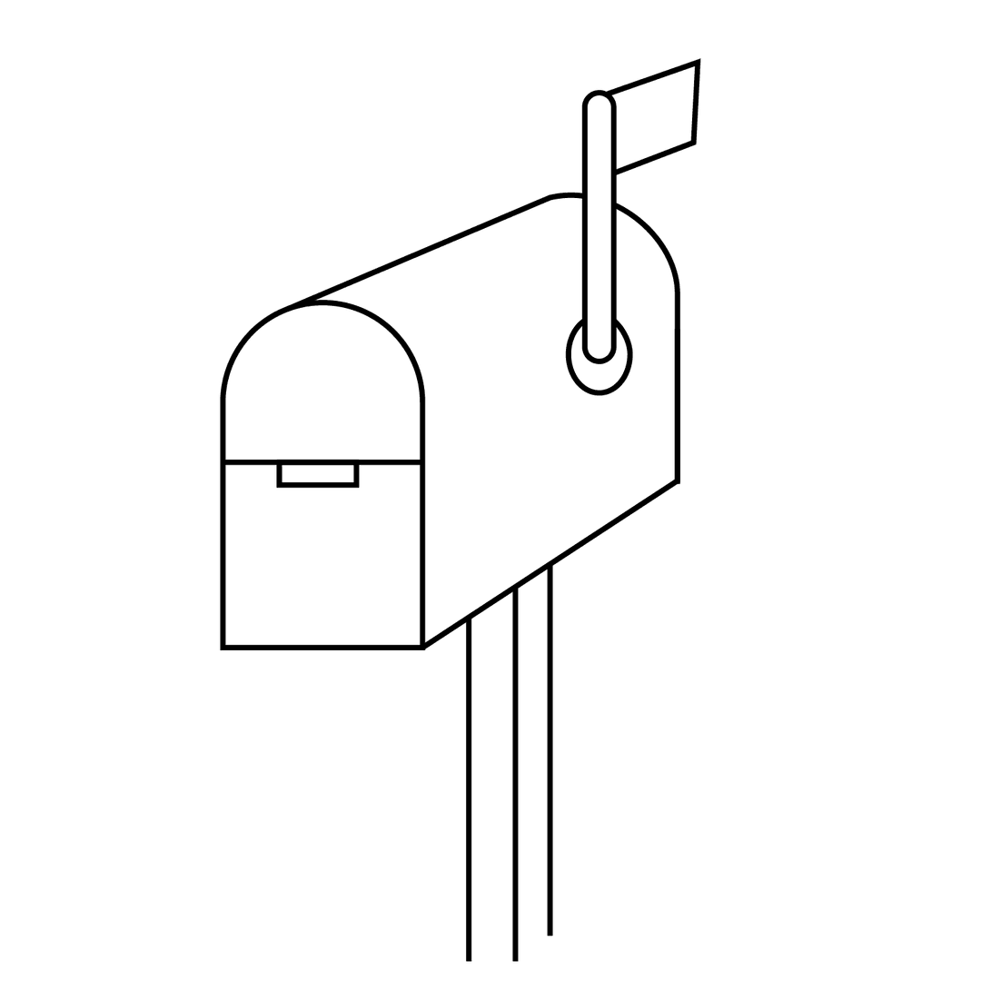 Mailbox - easy line-art drawing idea for objects