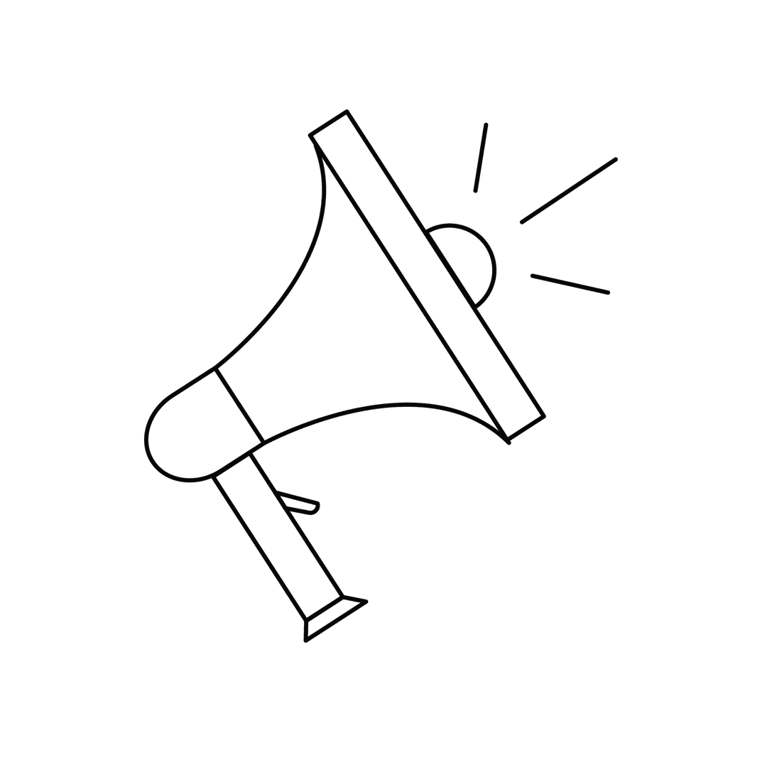 Megaphone - easy line-art drawing idea for objects