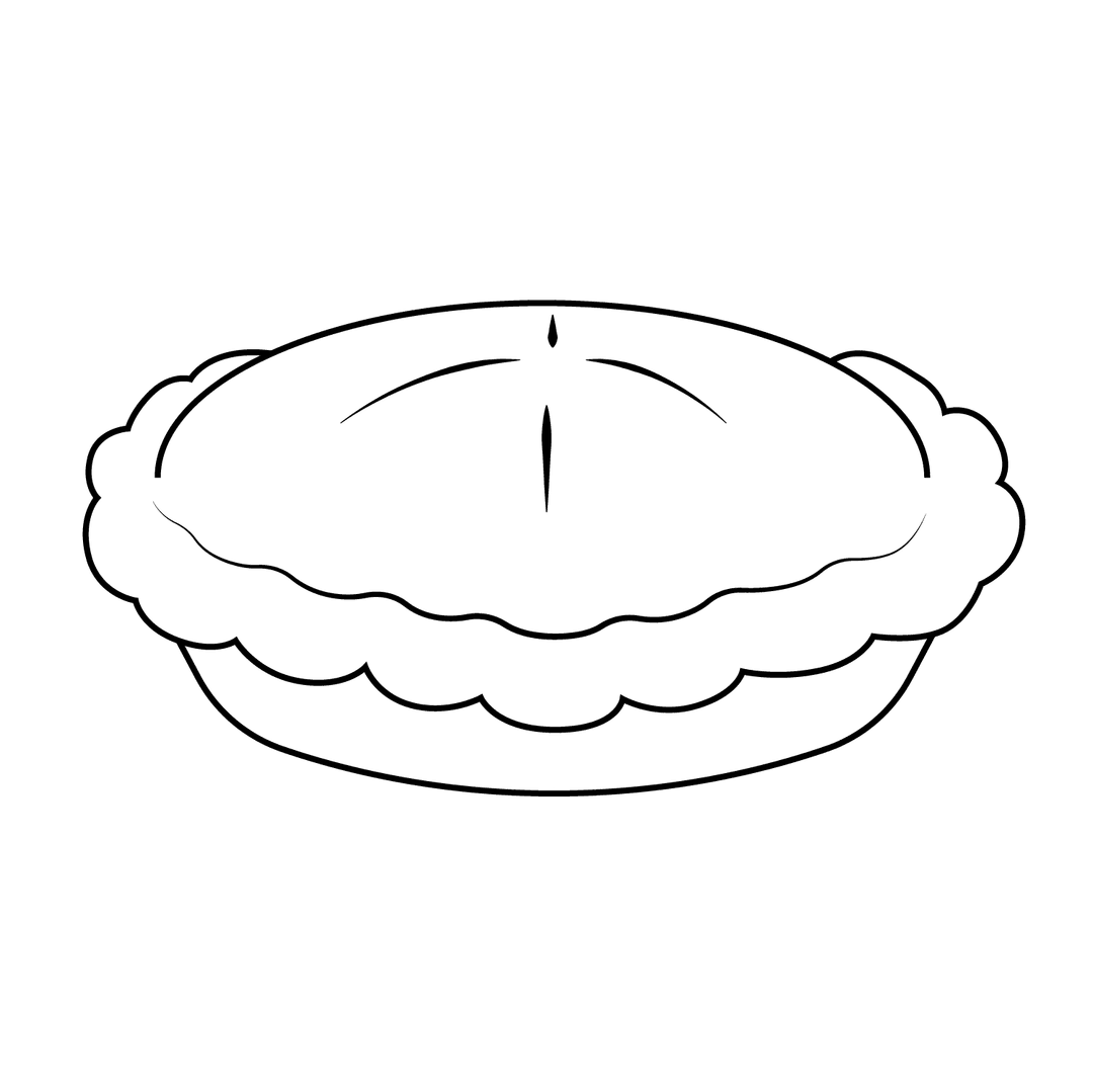 Pie - easy line-art drawing idea for objects