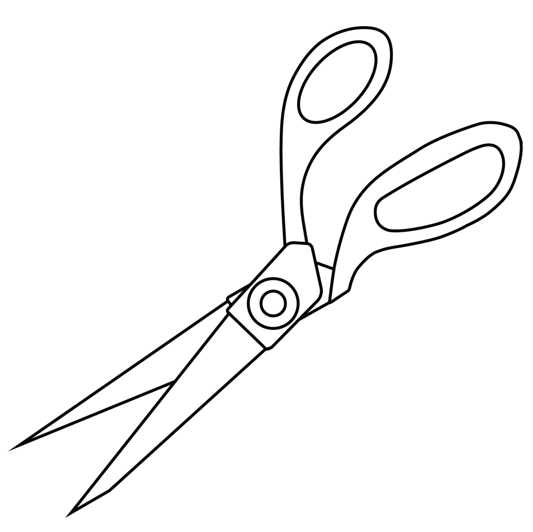 Scissors - easy line-art drawing idea for objects