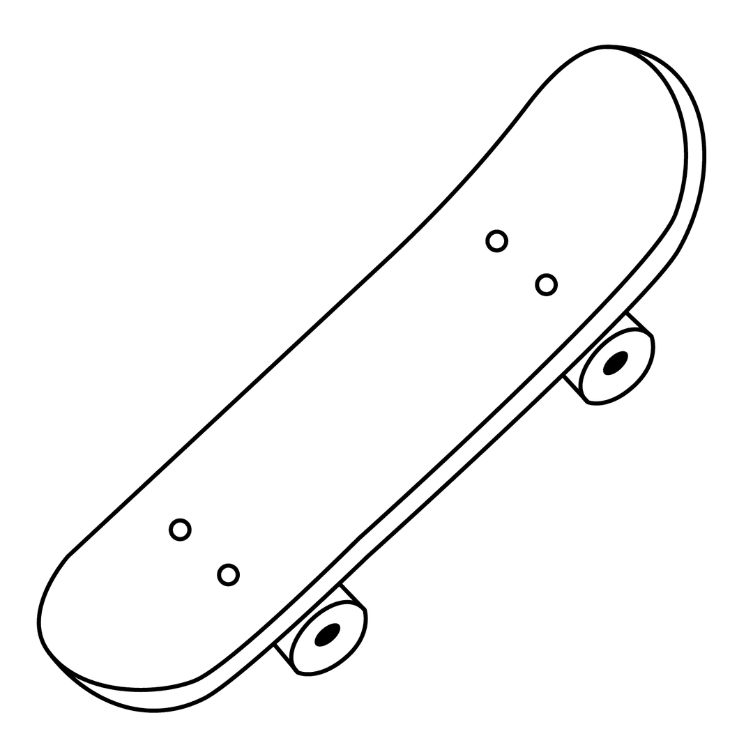 Skateboard - easy line-art drawing idea for objects