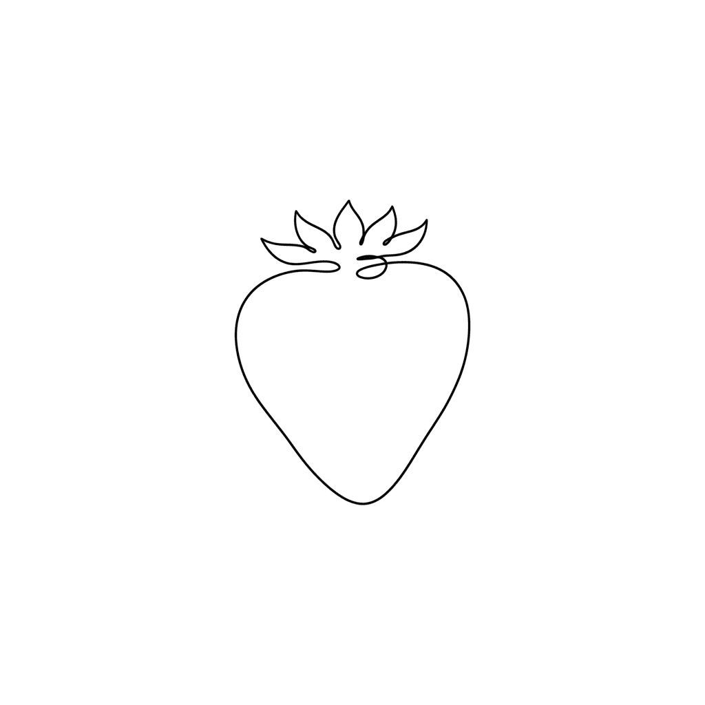 Minimalist Strawberry - easy minimalist drawing idea for objects