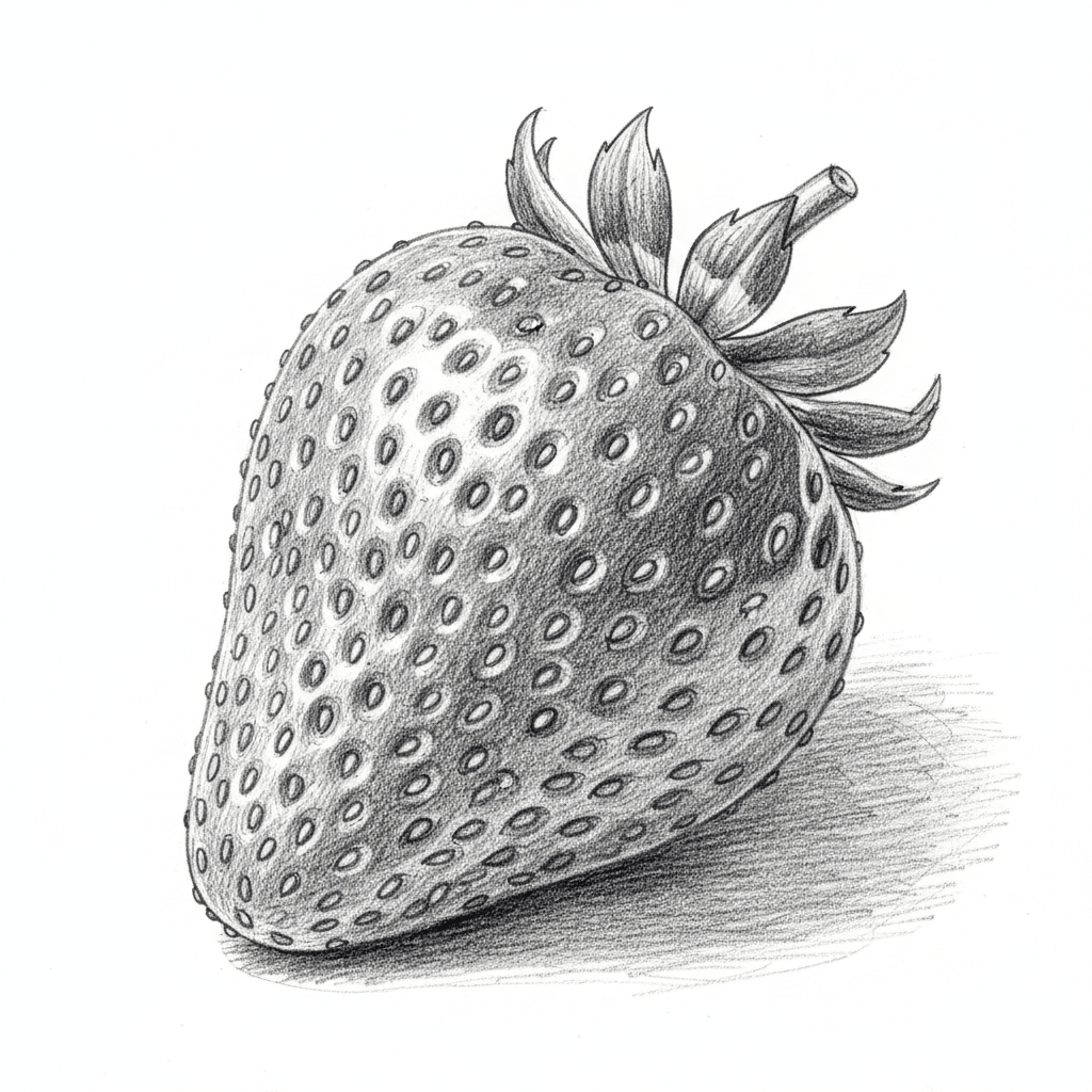 Strawberry (Sketch) - hard sketch drawing idea for objects