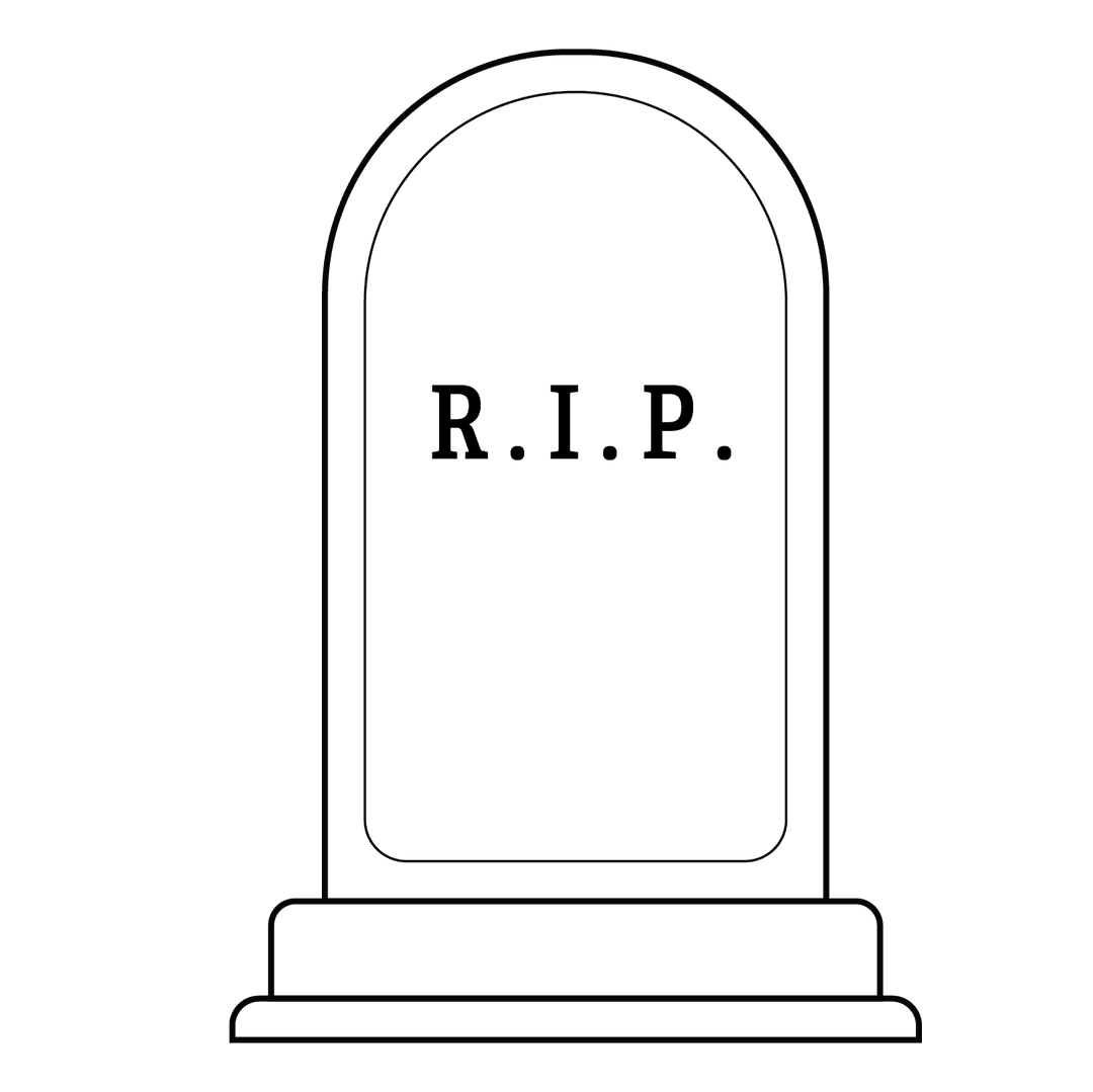 Tombstone - easy line-art drawing idea for objects