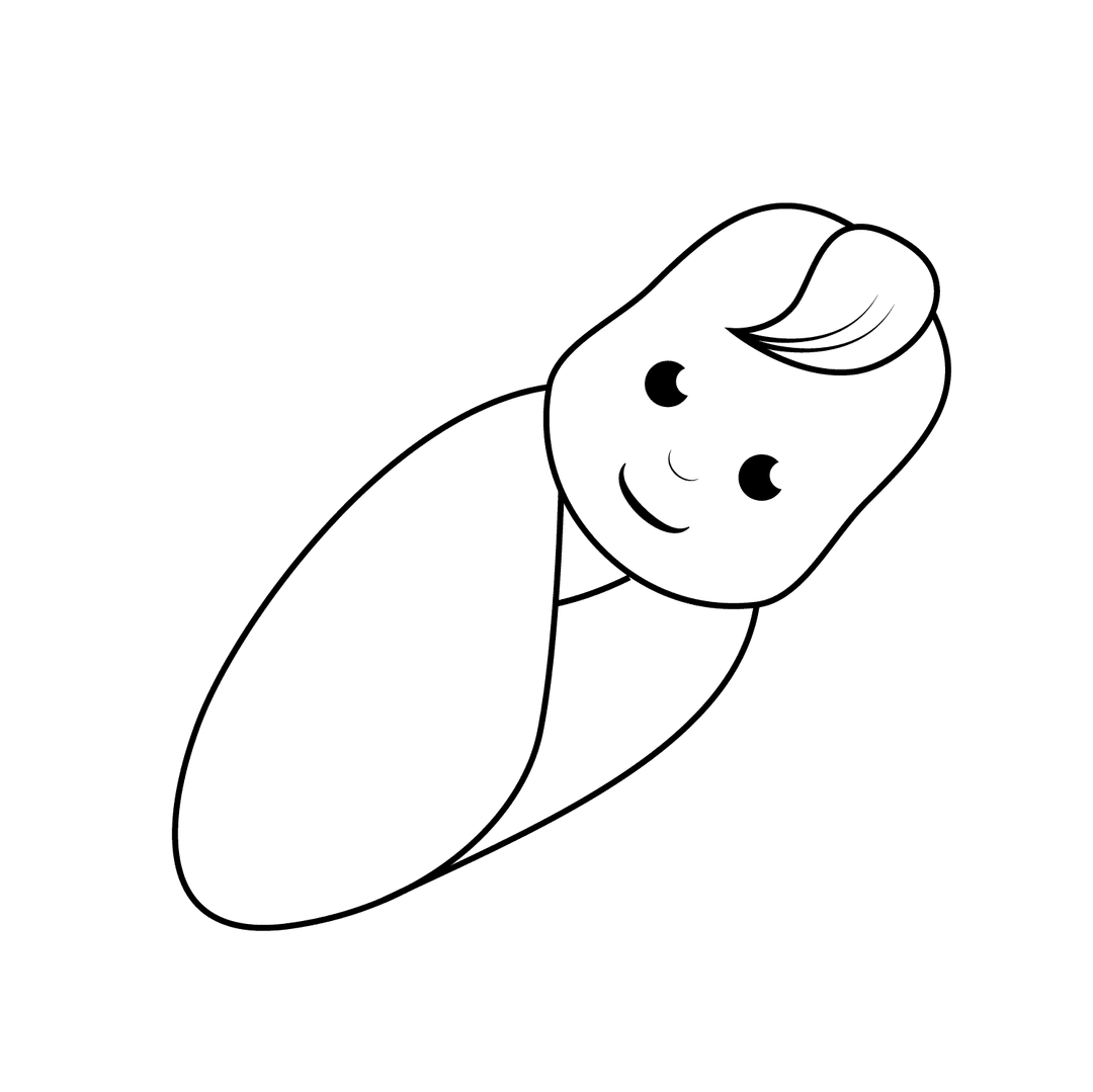 Baby - medium line-art drawing idea for people